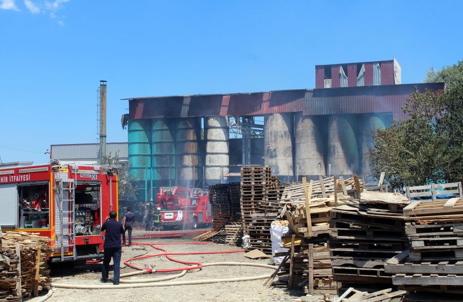 Palet fabrikasında korkutan yangın