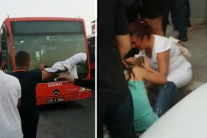 Otobüs geç gelince, olay oldu