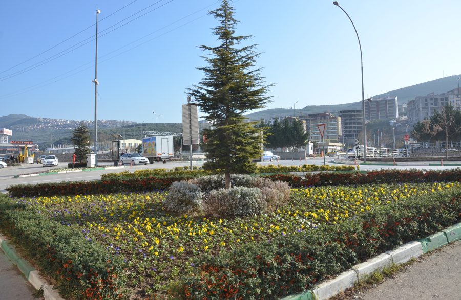 Gemlik|te kaldırımlar renkleniyor