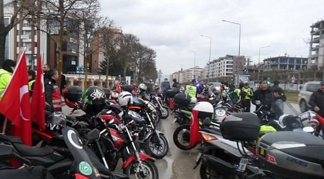 Motorlarını şehitler için sürdüler