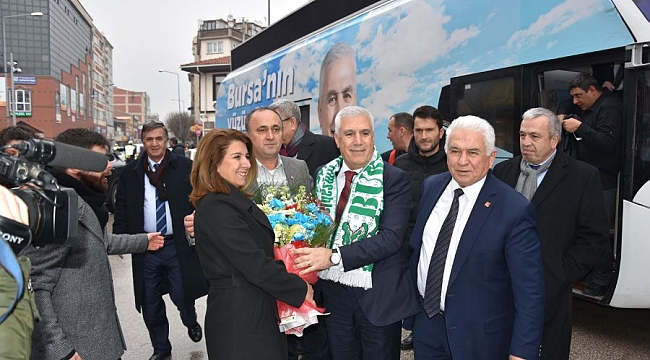 Bozbey'den ilk ziyaret İnegöl'e