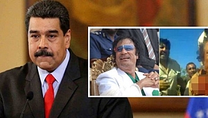 Maduro'ya Kaddafi fotoğrafıyla tehdit