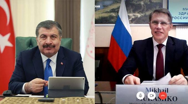 Bakan Koca, Rus mevkidaşı ile görüştü
