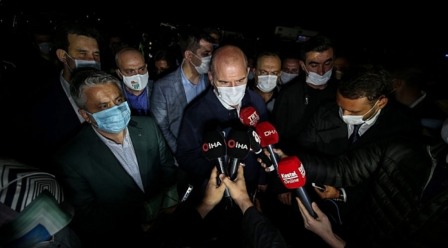 Bakan Soylu Kestel'de afet bölgesine ulaştı