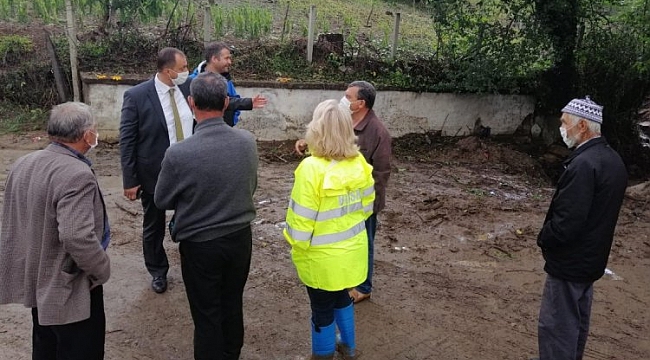 Başkan Usta dolu ve selin etkilediği bölgede