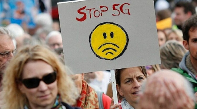 Brüksel'de 5G karşıtı gösteri