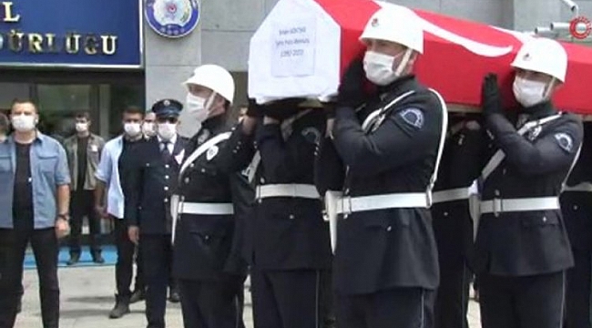 Şehit polis için tören