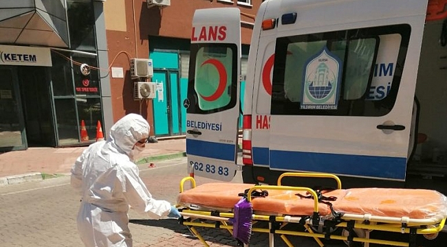 Yıldırım'da ambulanslar dezenfekte ediliyor