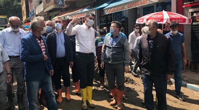 Bakan Kurum Giresun'da afet bölgesinde