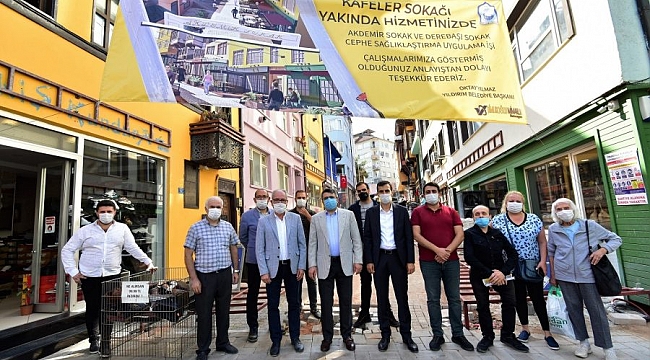 Başkan Yılmaz'dan 'Kafeler Sokağı'nda inceleme