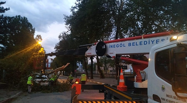 İnegöl Belediyesi afete karşı nöbette