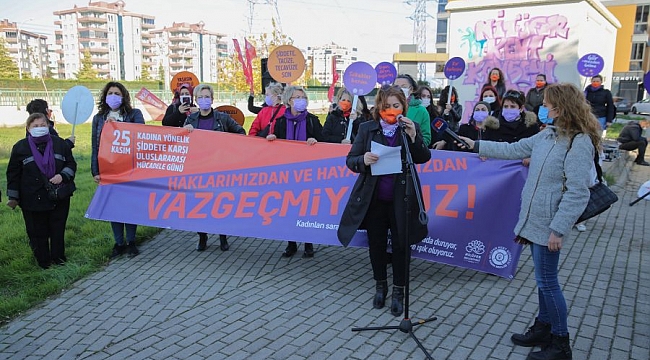 Bursa'da kadınlar, kadına şiddete karşı tek ses