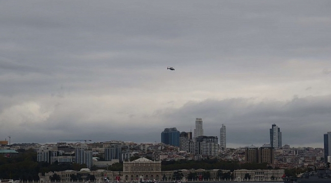 Polis helikopteriyle saygı duruşu