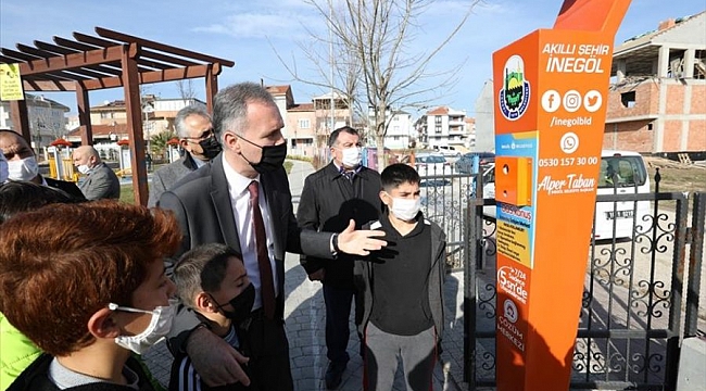İnegöl'de parklarda bas-konuş sistemi devrede