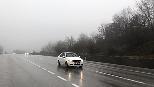 İnegöl'de kar yağışı başladı 