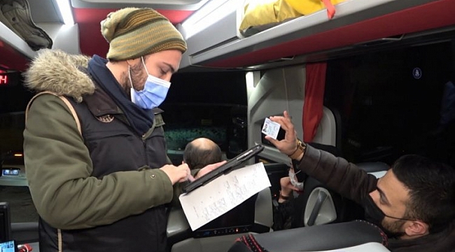 Otobüslerde HES kodu ve maske denetimi