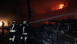 Samsun'da sanayi sitesinde yangın