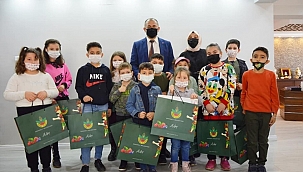 Başkan Ali Aykurt çevreci çocukları ağırladı