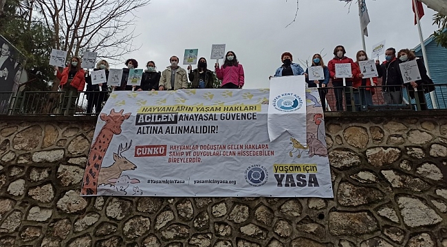 Nilüfer'de hayvan hakları yasası ile ilgili basın açıklaması