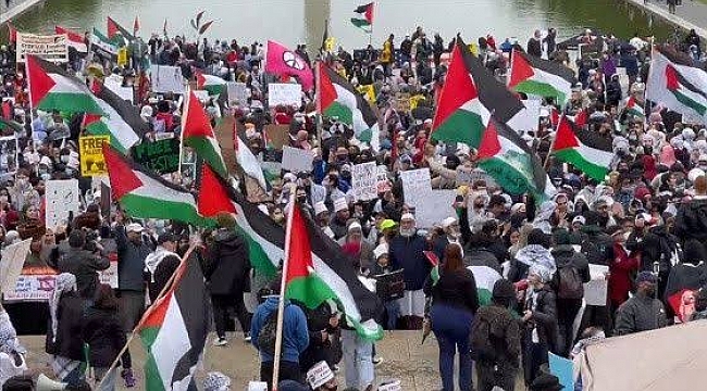 ABD'de Filistin'e destek gösterisi