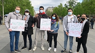 Fransa'da Filistin'e destek yürüyüşü 