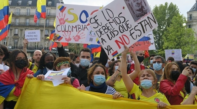 Kolombiya protestoları Paris'e sıçradı