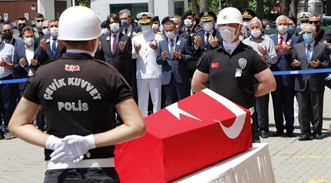 Şehit polis memuru için tören düzenlendi