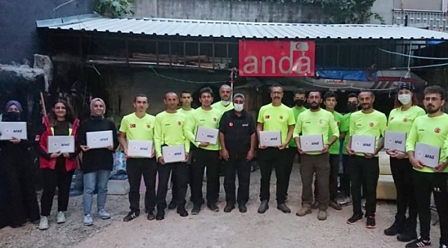 Bursa ANDA gönüllülerine teşekkür belgesi