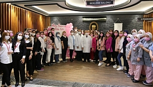 Özel Hayat Hastanesi çalışanları meme kanserine dikkat çekti 