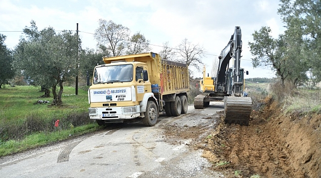 Ortaköy Mahallesi'nde yol genişletme çalışması