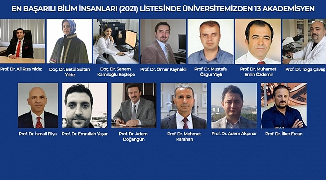 UÜ'den 13 akademisyen, en başarılı bilim insanları listesinde