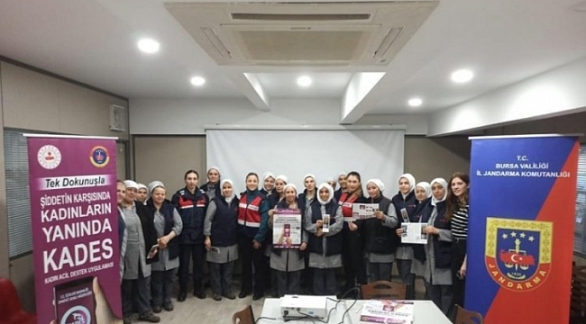 Bursa'da jandarma 'Şiddete karşı tek dokunuş'u tanıttı