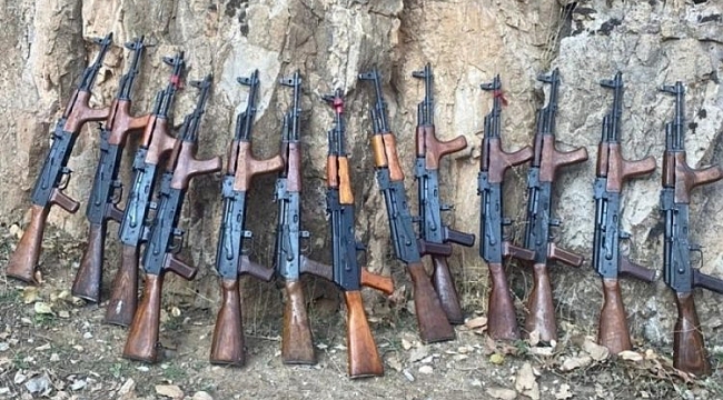 Cudi'de 13 kalaşnikof ele geçirildi