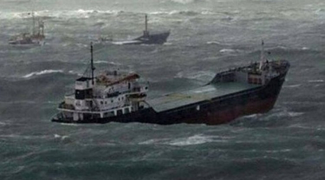 Japonya açıklarında kargo gemisi battı