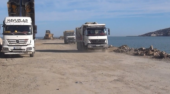 Rize'de lojistik limanda hummalı dolgu
