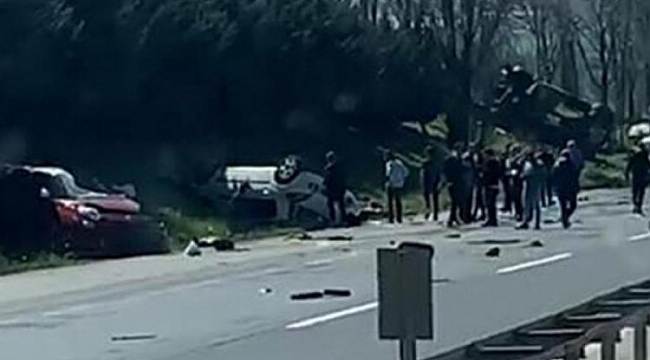 TEM Otoyolu Silivri'de kaza! 6 kişi hayatını kaybetti