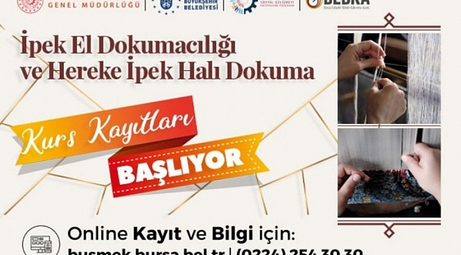 Bursa'da İpek halı ve kumaş el dokuma kursları başlıyor
