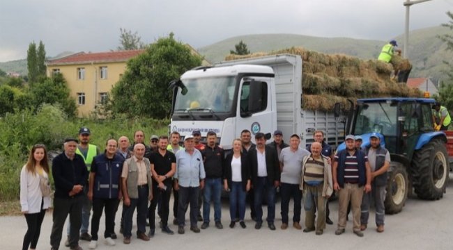 Eskişehir İnönü'de manda yetiştiricilerine balya desteği