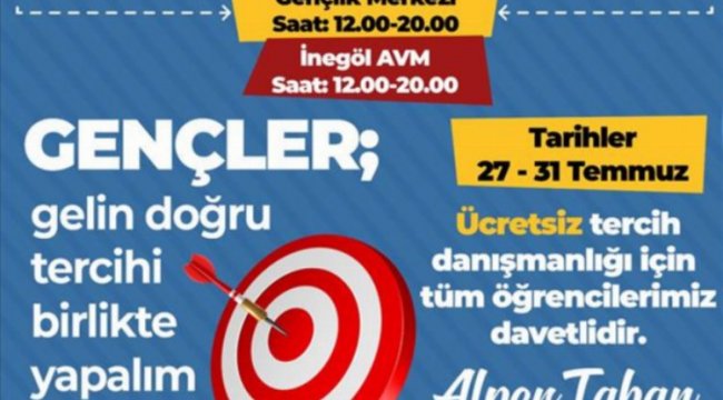 Bursa İnegöl'de öğrencilere ücretsiz YKS danışmanlığı