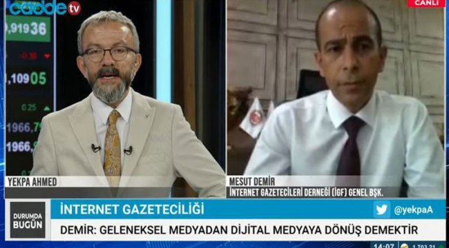 İGF Genel Başkanı Mesut Demir Cadde TV'nin konuğu oldu