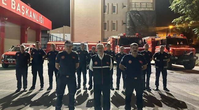Kayseri Büyükşehir'den Mersin'e yangın desteği