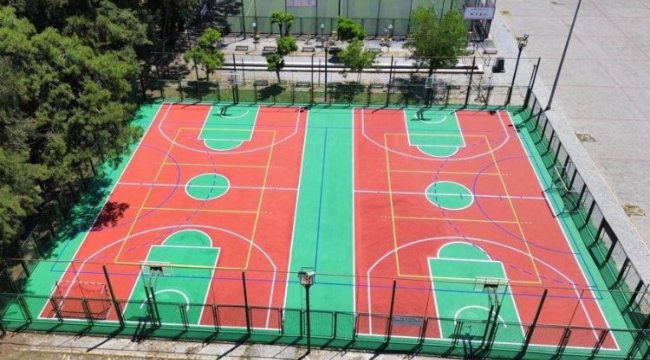 Spor sahalarına renk geldi