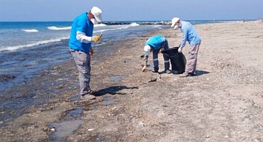 Hatay sahillerinde temizlik çalışmalarına aralıksız devam