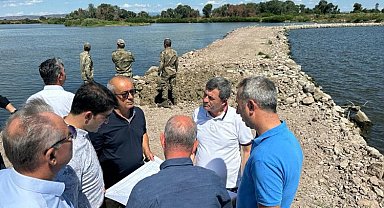 Kaymakam Sevgili'den Meriç Nehri'ndeki seddeye kontrol