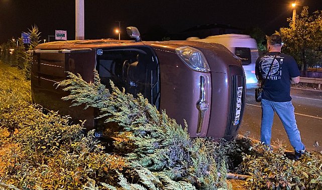 D-100 Karayolunda kaza aracını terkedip kaçtı