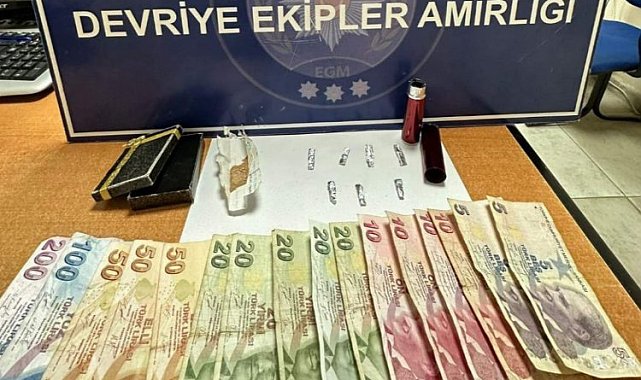 Edirne Keşan'da polis üzerinde uyuşturucu ile yakaladı