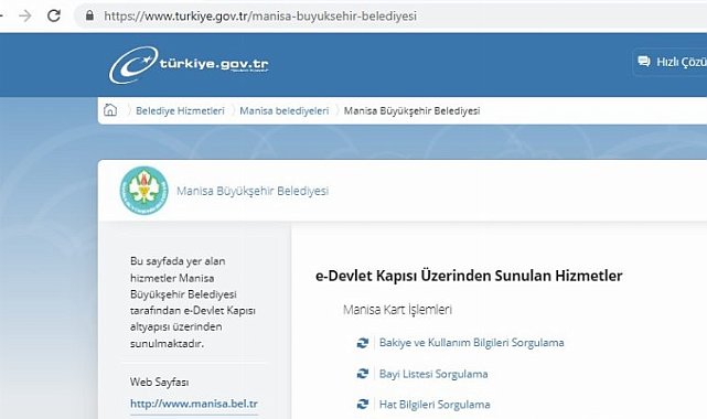 Manisa Kart için e-Devlet'e bir hizmet daha eklendi