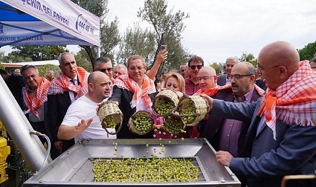 Ayvalık'ta Hasat Festivali'nde zeytinyağı sıkım keyfi