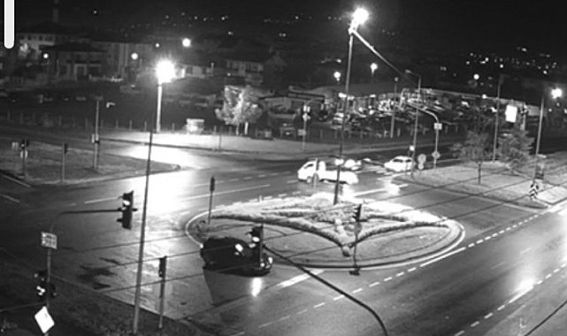 Düzce'deki kaza anı Mobese'de