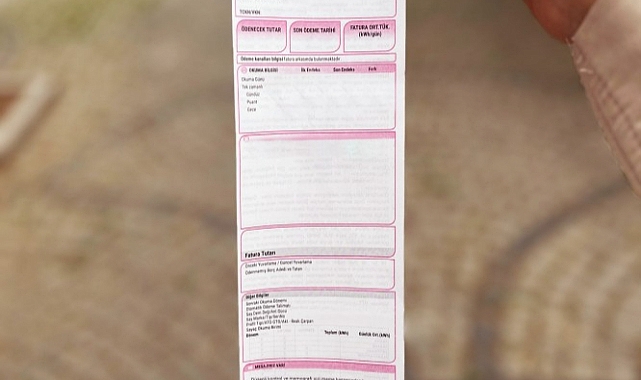 Uludağ Elektrikten Pembe fatura